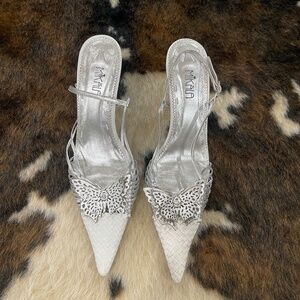 vintage butterfly slingback heels